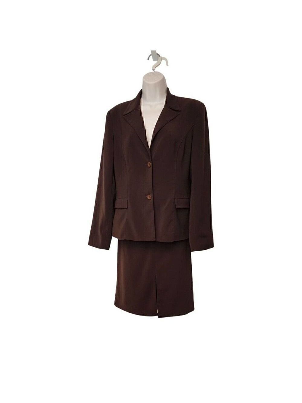 Rina Rossi Design Dress 2 Piece Suit Skirt & Jacket Set Color Brown Size…